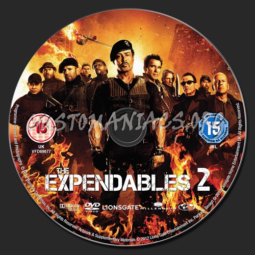 The Expendables 2 dvd label