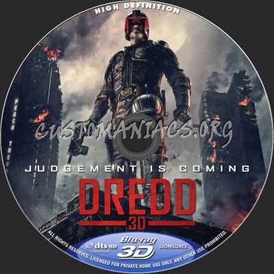 Dredd (2D+3D) blu-ray label