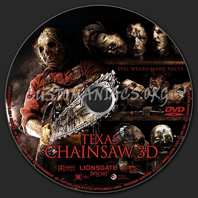 Texas Chainsaw 3D dvd label