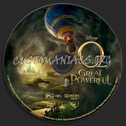 Oz The Great And Powerful dvd label