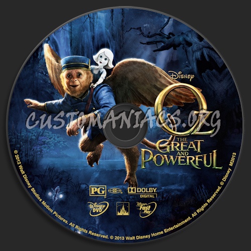 Oz The Great And Powerful dvd label