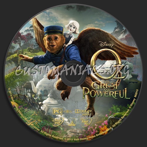 Oz The Great And Powerful dvd label