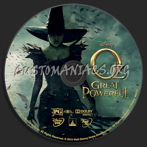 Oz The Great And Powerful dvd label