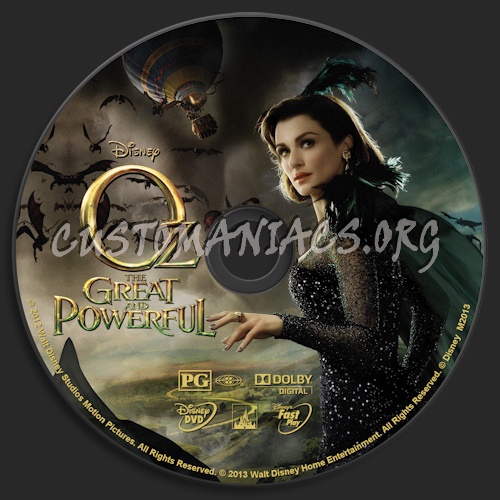 Oz The Great And Powerful dvd label