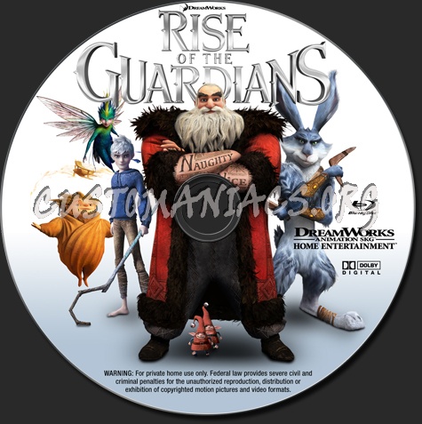 Rise Of The Guardians blu-ray label