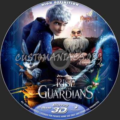 Rise Of The Guardians (2D+3D) blu-ray label