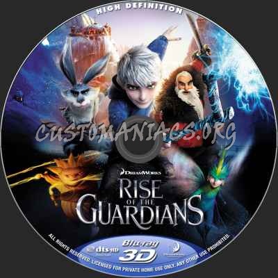 Rise Of The Guardians (2D+3D) blu-ray label