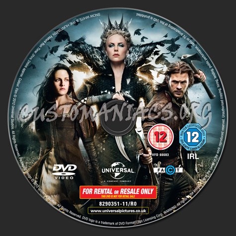 Snow White & the Huntsman dvd label