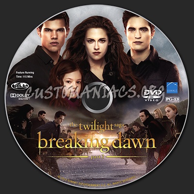 The Twilight Saga - Breaking Dawn Part 2 dvd label