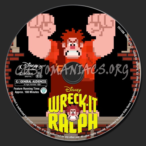 Wreck-it Ralph blu-ray label