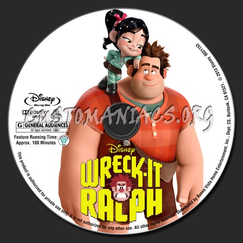 Wreck-it Ralph blu-ray label