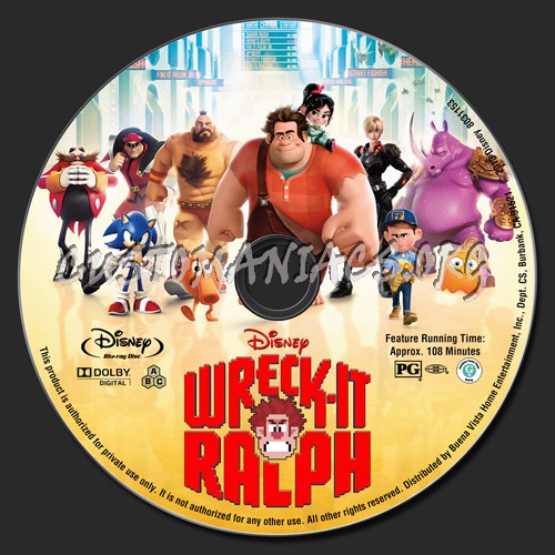 Wreck-it Ralph blu-ray label