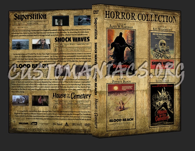 Horror Collection (Superstition, Shock Waves, Blood Beach, House by the Cemetery) dvd cover