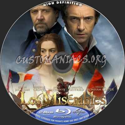 Les Miserables (2012) blu-ray label