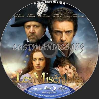 Les Miserables (2012) blu-ray label