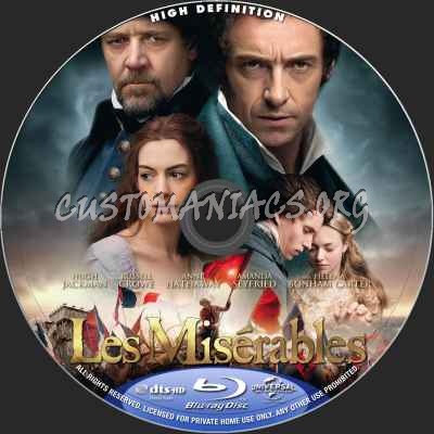 Les Miserables (2012) blu-ray label