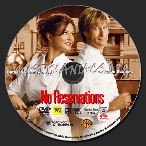 No Reservations dvd label