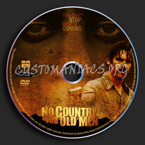 No Country For Old Men dvd label