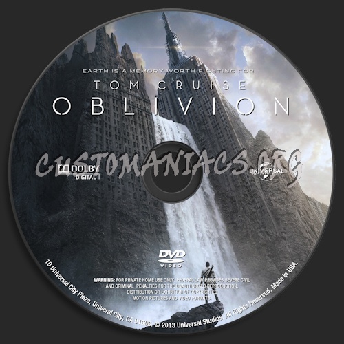 Oblivion dvd label