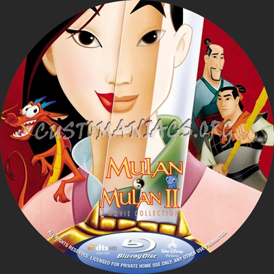 Mulan / Mulan II Collection blu-ray label