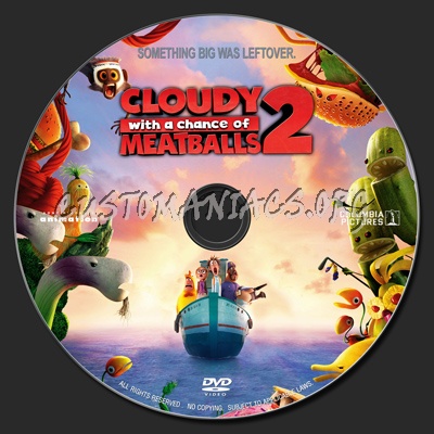 Cloudy With A Chance Of Meatballs 2 (2013) dvd label