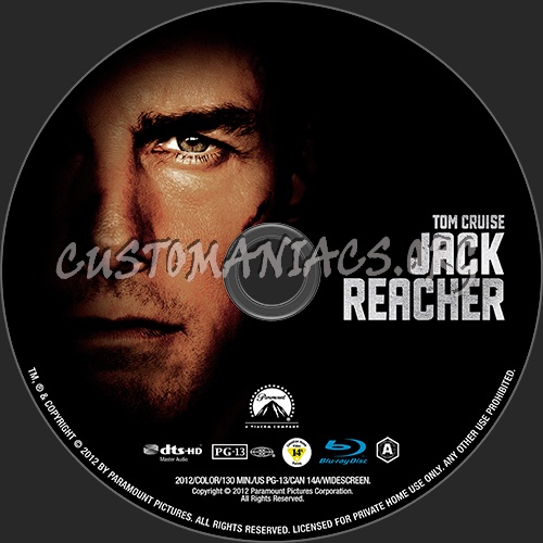 Jack Reacher blu-ray label