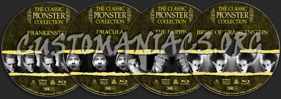 The Classic Monster Collection - Volume 1 blu-ray label