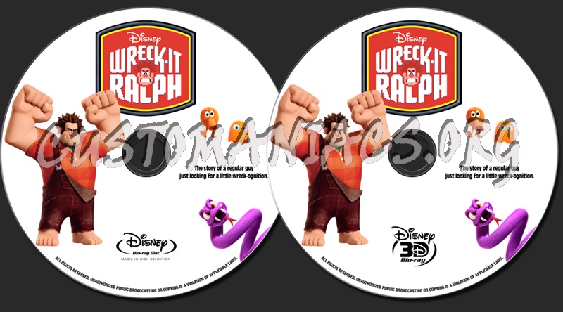 Wreck It Ralph (2D & 3D) blu-ray label