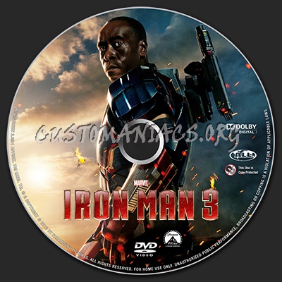 Iron Man 3 dvd label