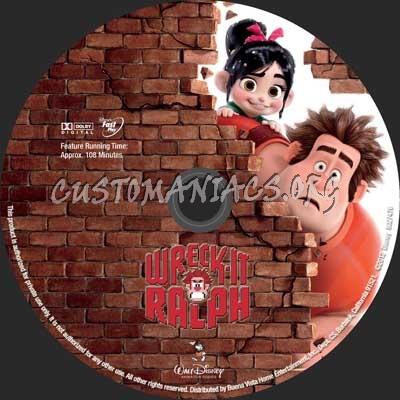 Wreck It Ralph dvd label