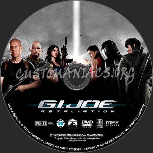 G.I. Joe Retaliation dvd label