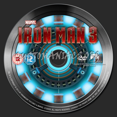 Iron Man 3 dvd label