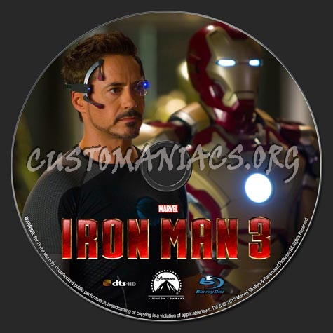 Iron Man 3 blu-ray label