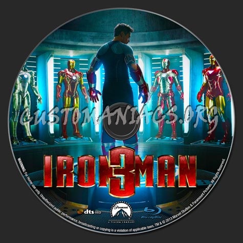 Iron Man 3 blu-ray label