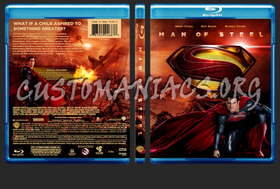 Man Of Steel blu-ray cover