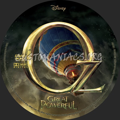 Oz The Great And Powerful dvd label