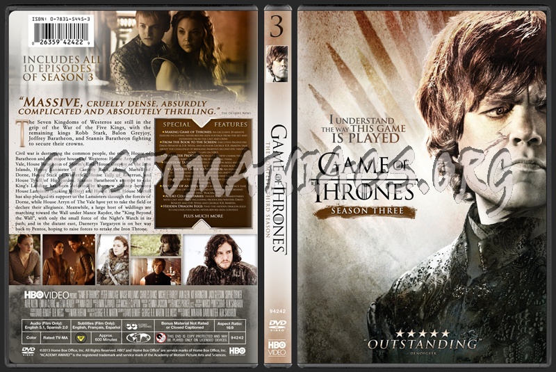 Game of Thrones Season 3 dvd cover