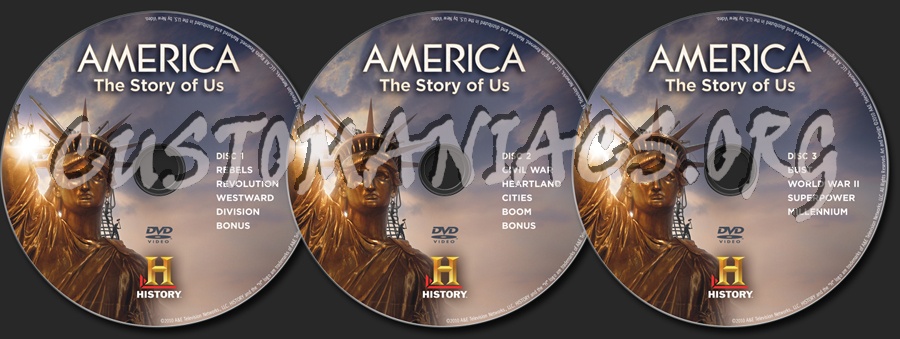 America The Story of Us dvd label