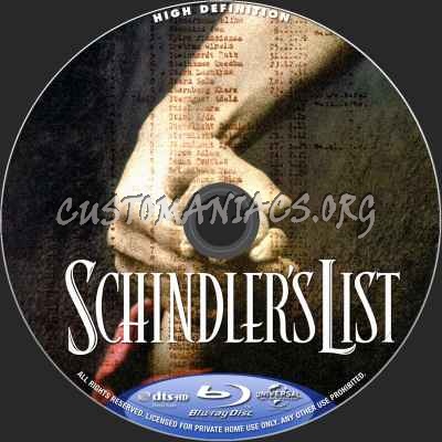 Schindler's List blu-ray label