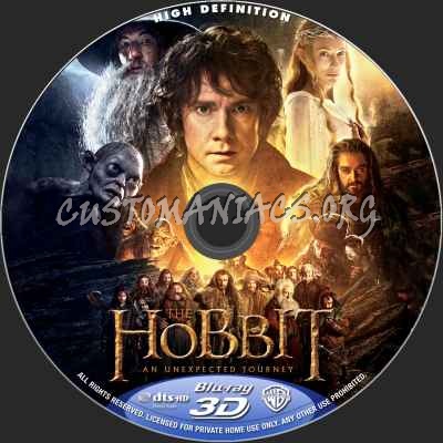 The Hobbit - An Unexpected Journey (2D+3D) blu-ray label