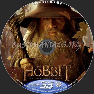 The Hobbit - An Unexpected Journey (2D+3D) blu-ray label