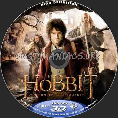 The Hobbit - An Unexpected Journey (2D+3D) blu-ray label