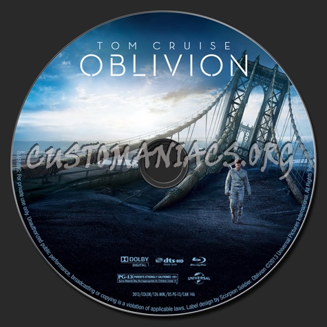 Oblivion blu-ray label