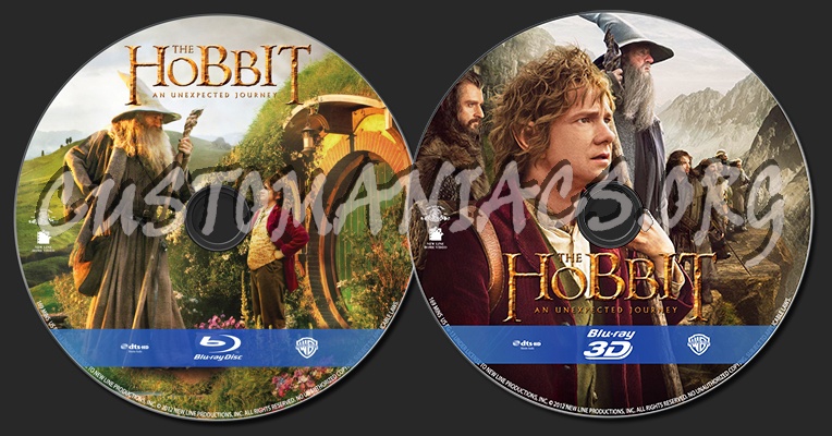 The Hobbit: An Unexpected Journey 2D/3D blu-ray label