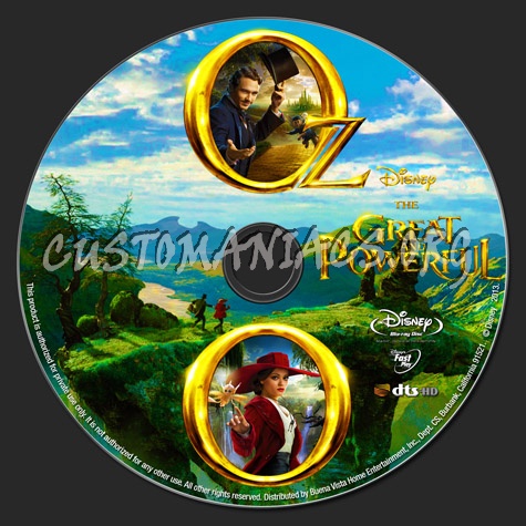 Oz the Great and Powerful blu-ray label