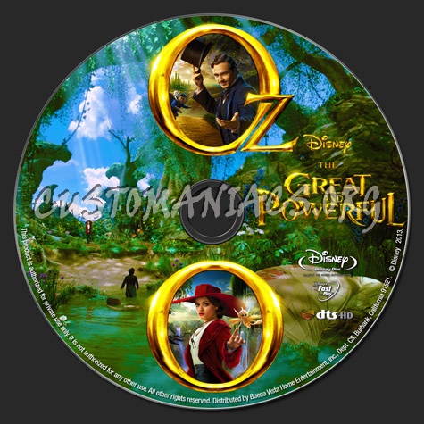 Oz the Great and Powerful blu-ray label