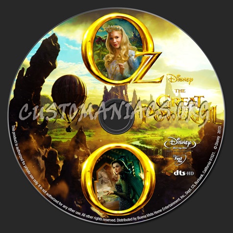 Oz the Great and Powerful blu-ray label