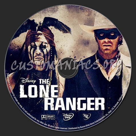 The Lone Ranger (2013) dvd label