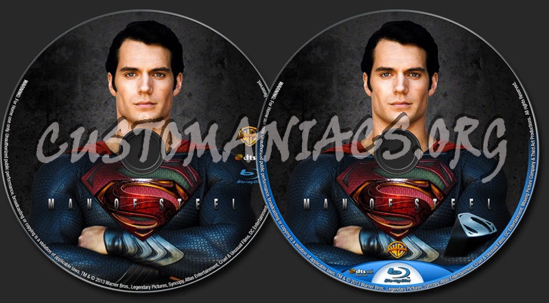 Man Of Steel blu-ray label