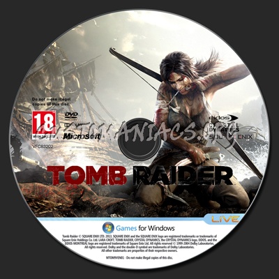 Tomb Raider For Windows dvd label